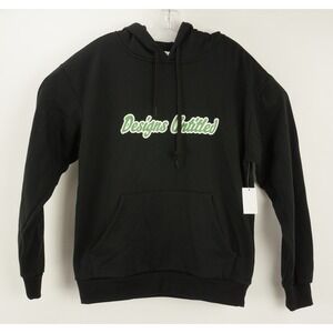 New‎ Designs Untitled Men's Size S Black Logo Graphic Black Fleece Lined Hoodie